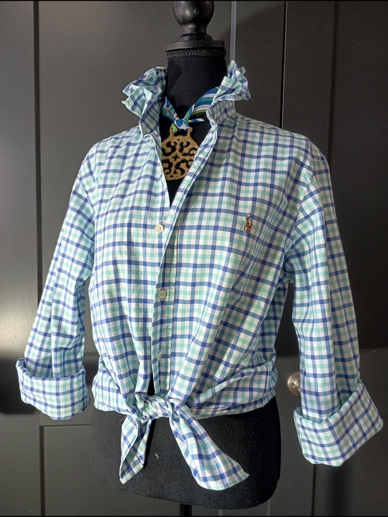 Ralph Lauren Tops - Upcycled Women's Ralph Lauren Ruffled Collar Shirt #046
